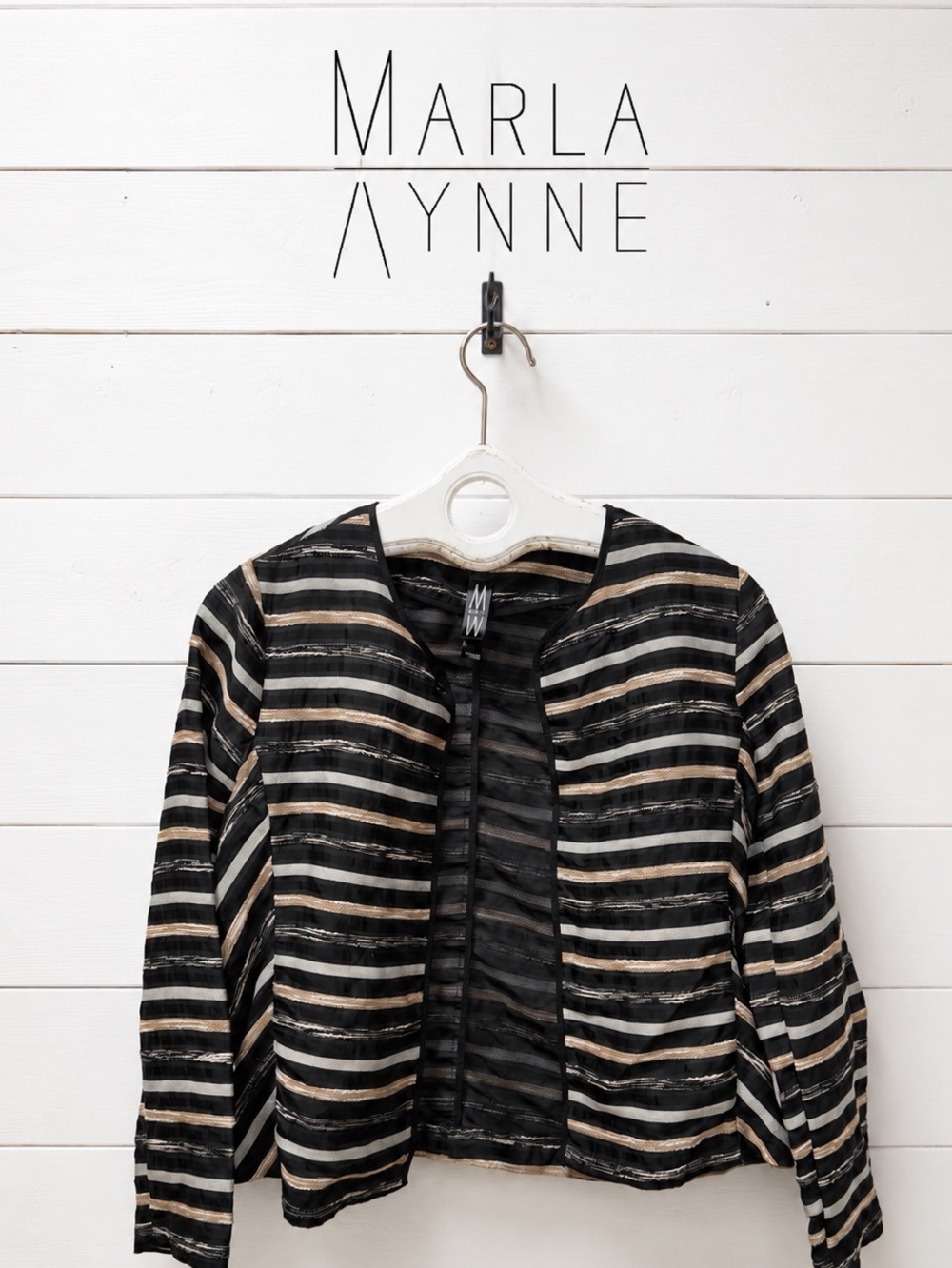 Marla Wynne Lightweight Striped Blazer – Size 10